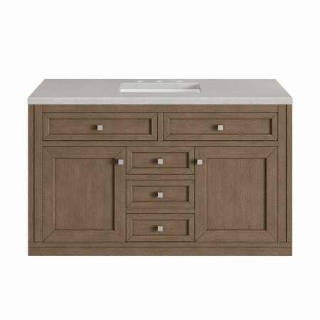 JAMES MARTIN VANITIES Chicago 48in Single Vanity, Whitewashed Walnut w/ 3 CM Eternal Serena Quartz Top 305-V48-WWW-3ESR